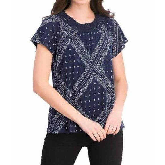 Style & Co Crochet Neck Top Bandana Blitz XXL - Picture 1 of 1